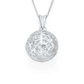 Silver-Filigree-Ball-Pendant on sale