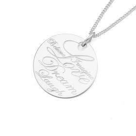 Silver+Love+Dream+Laugh+Pendant