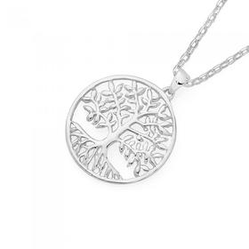 Silver+Round+Tree+of+Life+Pendant