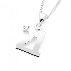 Silver-CZ-21-Pendant on sale