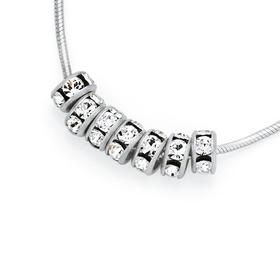 Silver-Silver-Plated-Crystal-Lucky-Rings-Necklace on sale