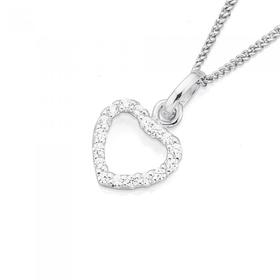 Silver-CZ-Heart-Pendant on sale