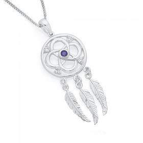 Silver-Violet-CZ-Celtic-Dream-Catcher-Pendant on sale