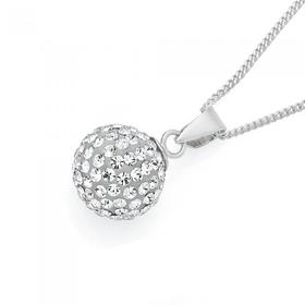 Silver-Crystal-10mm-Ball-Pendant on sale