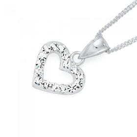 Silver-Crystal-Heart-Pendant on sale