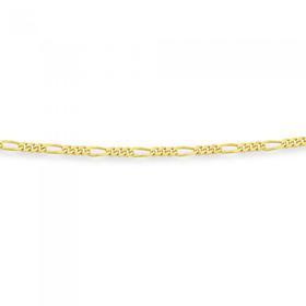 Solid+9ct+Gold+48cm+3%2B1+Figaro+Chain