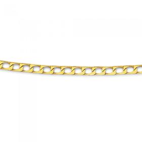 9ct+Gold+50cm+Concave+Curb+Chain