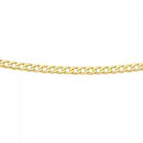 9ct+Gold+55cm+Solid+Curb+Chain