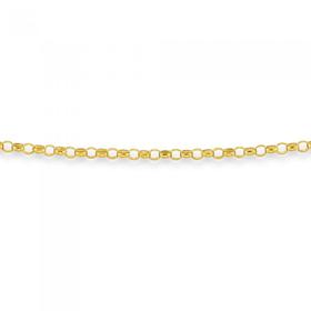 9ct+Gold+45cm+Solid+Round+Belcher+Chain