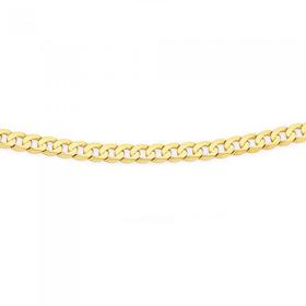 9ct+Gold+55cm+Solid+Curb+Chain