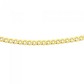 9ct+Gold+55cm+Flat+Curb+Chain