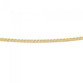 9ct+Gold+45cm+Oval+Curb+Chain