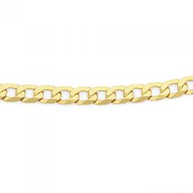 9ct+Gold+50cm+Bevelled+Curb+Chain