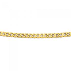 9ct+Gold+45cm+Bevelled+Curb+Chain