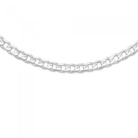 Sterling-Silver-55cm-Diamond-Cut-Bevelled-Curb-Gents-Chain on sale