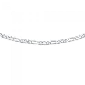 Silver+45cm+3%2B1+Figaro+Chain