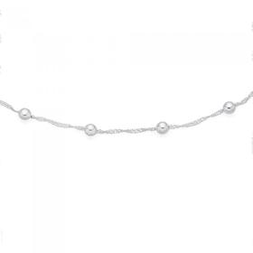 Silver-45cm-Rope-Ball-Necklace on sale