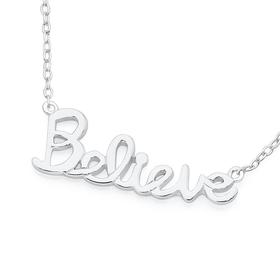 Silver-Believe-Necklet on sale