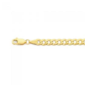 9ct-Gold-19cm-Solid-Diamond-Cut-Cuban-Bracelet on sale