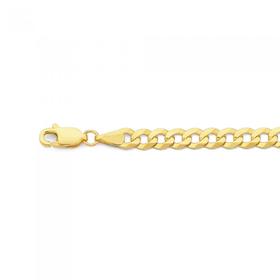 9ct-Gold-19cm-Solid-Diamond-Cut-Cuban-Bracelet on sale