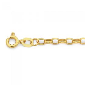 9ct+Gold+19cm+Oval+Belcher+Bracelet