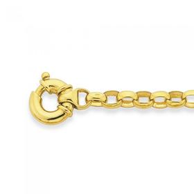 9ct-Gold-19cm-Solid-Oval-Belcher-Bracelet on sale