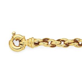 9ct-Gold-19cm-Solid-Triple-Oval-Belcher-Bolt-Ring-Bracelet on sale