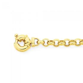 9ct+Gold+19cm+Solid+Belcher+Bolt+Ring+Bracelet