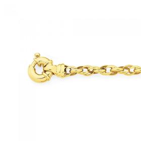 9ct-Gold-19cm-Triple-Oval-Belcher-Bolt-Ring-Bracelet on sale