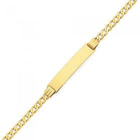 9ct+Gold+19cm+Curb+Id+Bracelet