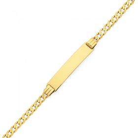 9ct-Gold-19cm-Solid-Curb-ID-Bracelet on sale