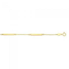 9ct+Gold+19cm+Multi+Bar+Trace+Bracelet