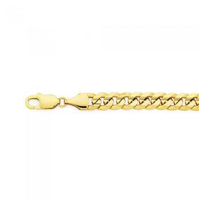 9ct+Gold+21cm+Concave+Curb+Bracelet