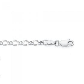 Silver-19cm-Diamond-Cut-11-Figaro-Bracelet on sale