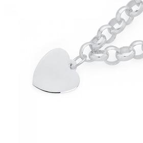 Sterling-Silver-20cm-Belcher-With-Heart-Disk-Bracelet on sale