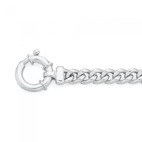 Silver-20cm-Classic-Open-Curb-Bolt-Ring-Bracelet on sale