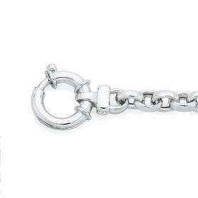 Silver-19cm-Oval-Belcher-With-Bolt-Clip-Bracelet on sale
