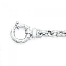 Silver-19cm-Oval-Belcher-With-Bolt-Clip-Bracelet on sale