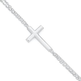 Silver-Side-Cross-Bracelet on sale