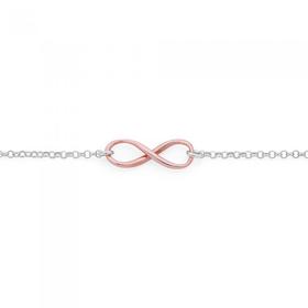 Silver-Rose-Plate-Infinity-Bracelet on sale