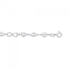 Silver-3-Heart-Infinity-Bracelet on sale