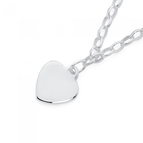Silver-145cm-Belcher-Heart-Charm-Bracelet on sale