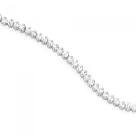 Silver-Claw-Set-CZ-Tennis-Bracelet on sale