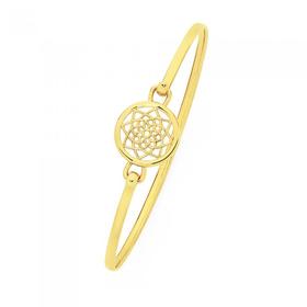 9ct-Gold-60mm-Dream-Catcher-Bangle on sale