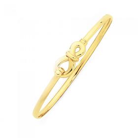 9ct+Gold+60mm+Infinity+Bangle