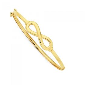 9ct-Gold-60mm-Hollow-Infinity-Oval-Bangle on sale