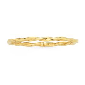 9ct+Gold+on+Silver+65mm+Twist+Bangle