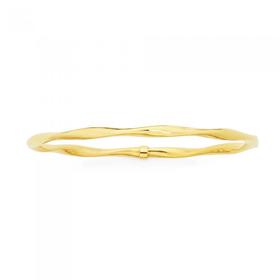 9ct+Gold+on+Silver+65mm+Twist+Bangle