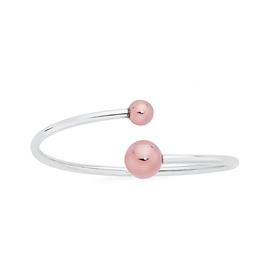 Silver-Rose-Plate-Ball-Bangle on sale
