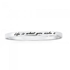 Silver+Life+Is+What+You+Make+It+Bangle